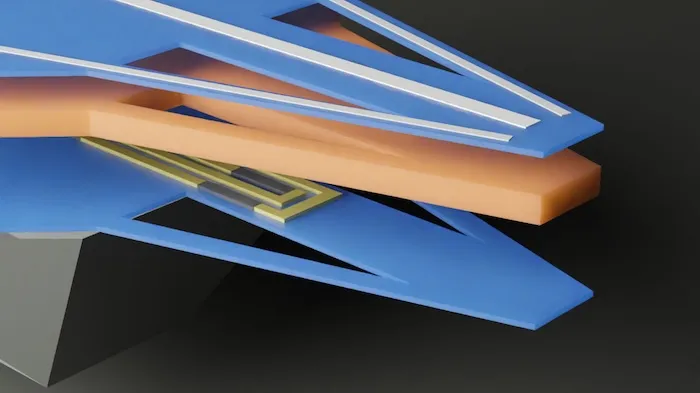 Rendering of a Quantum Cryogenic Trilayer cantilever